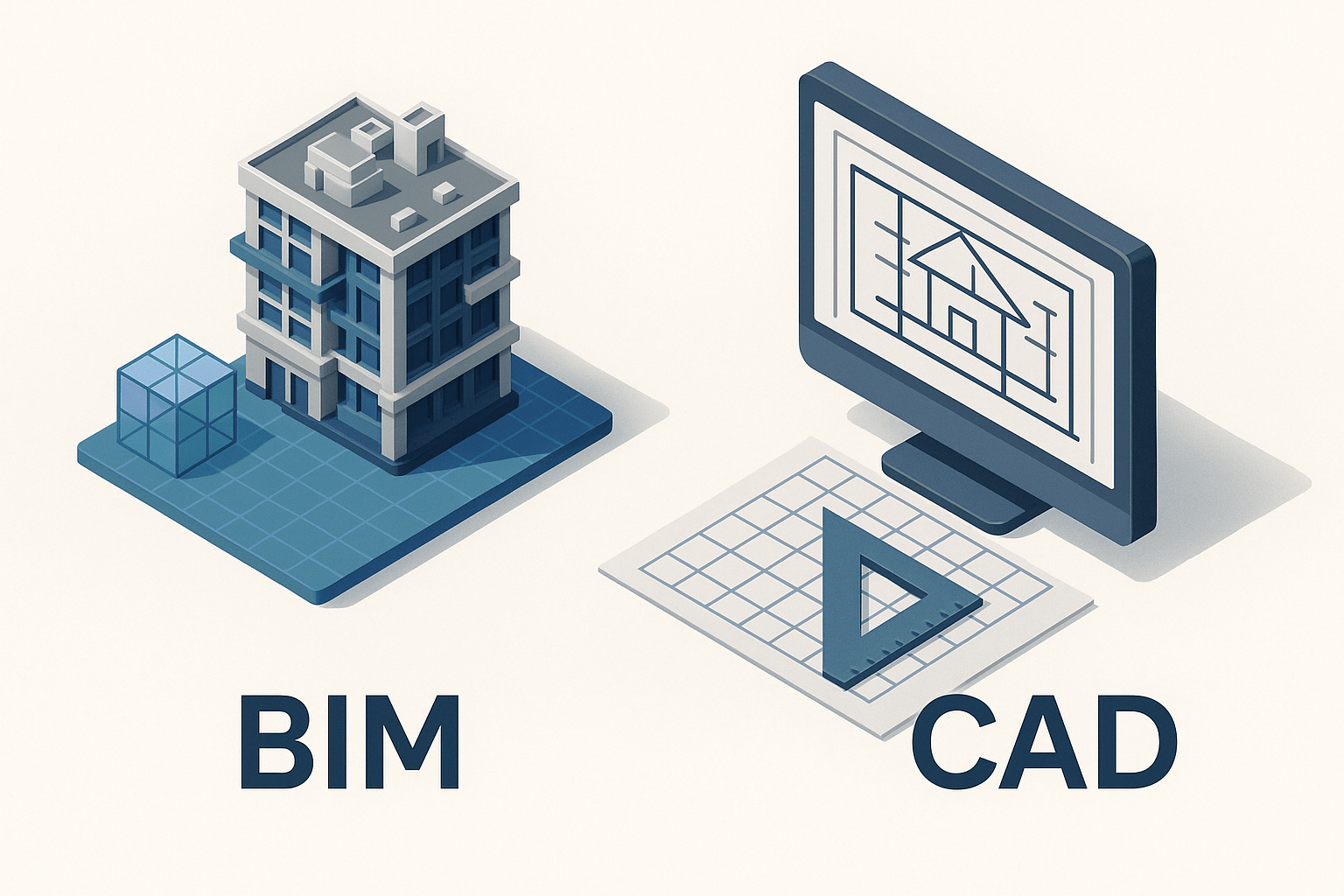 Illustration of BIM vs CAD