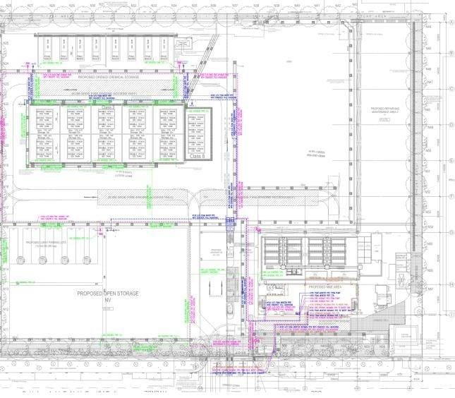 BIM vs CAD 2D AutoCAD fire protection site plan for a chemical storage facility