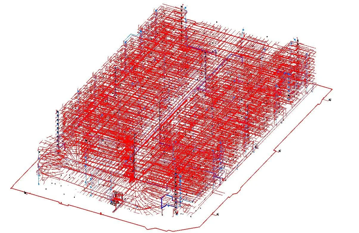 BIM & Facility Management Federated fire protection model of a six-storey food factory in Revit
