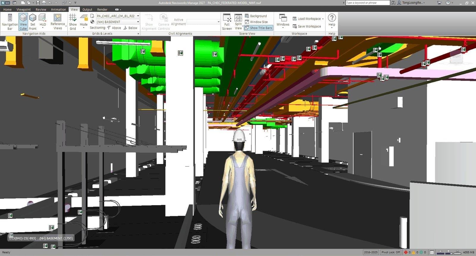 MEP Clash Coordination Federated MEP model reviewed in Navisworks Manage