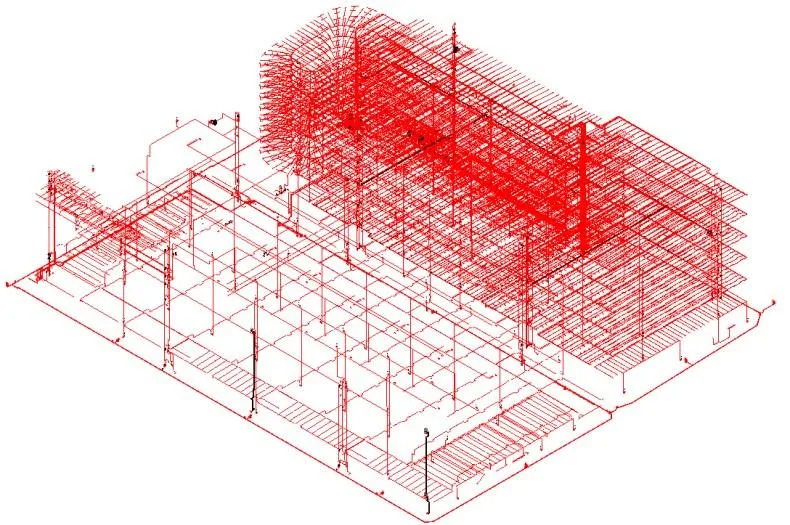 BIM & Facility Management Revit fire protection model of a six-storey ramp-up warehouse with ESFR sprinklers